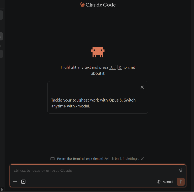 図:Claude Code のチャット画面